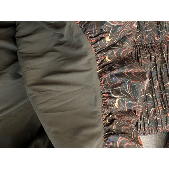 ULLA JOHNSON Gwen Dress Size 12 Obsidian Printed V Neck Puff Sleeve‎ Mini NEW - Picture 9 of 12